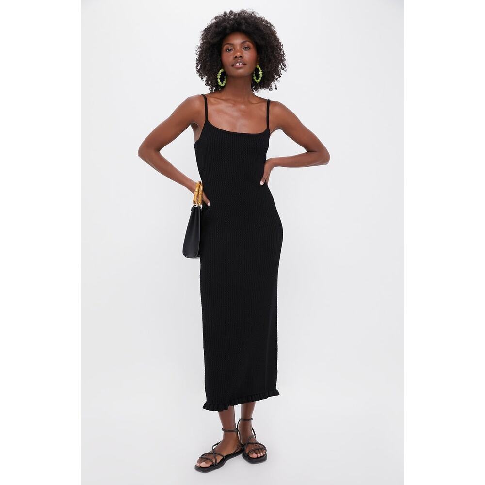 POMANDER PLACE Black Cable Knit Antonia Dress Size L NWT